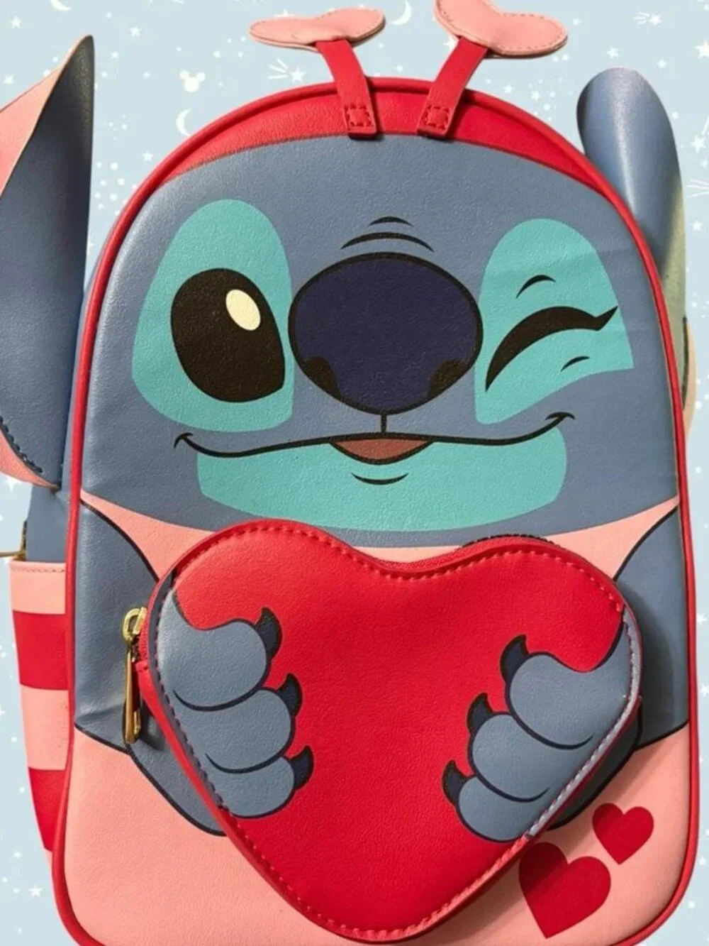 Disney Her Universe Lilo & Stitch Heart Cupid Stitch Valentine’s Mini Backpack